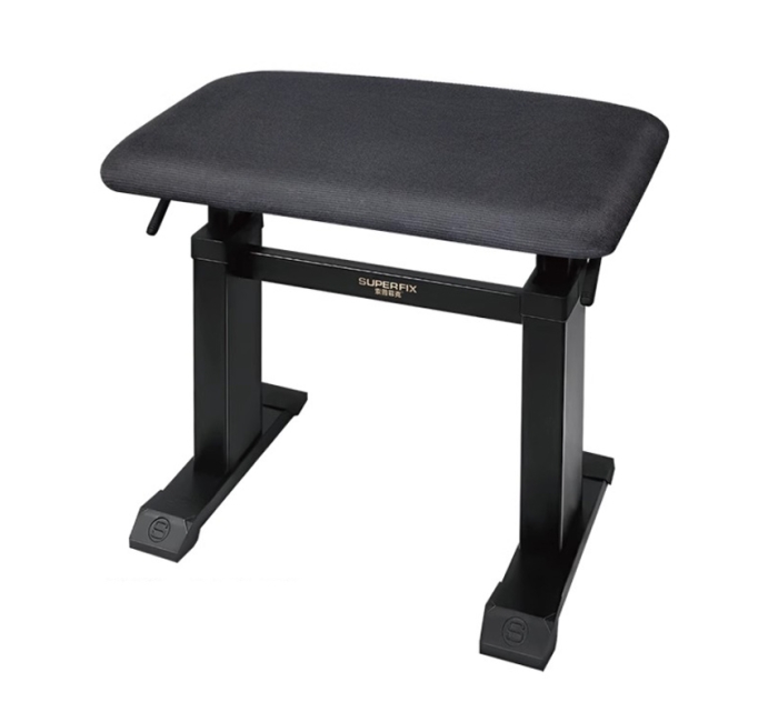 【高端款】金属绒面液压钢琴凳-亚黑