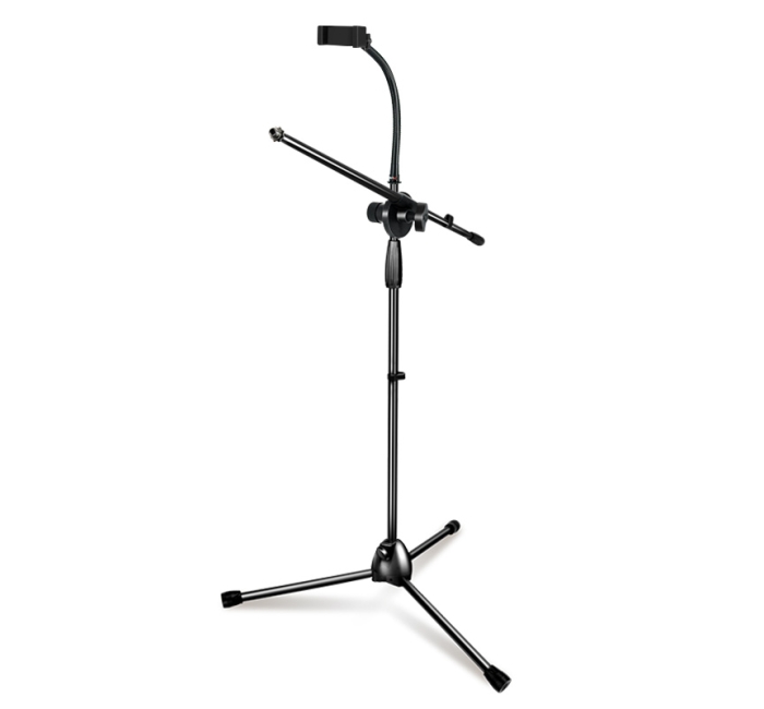 落地双头麦克风支架（含鹅颈管+手机夹）