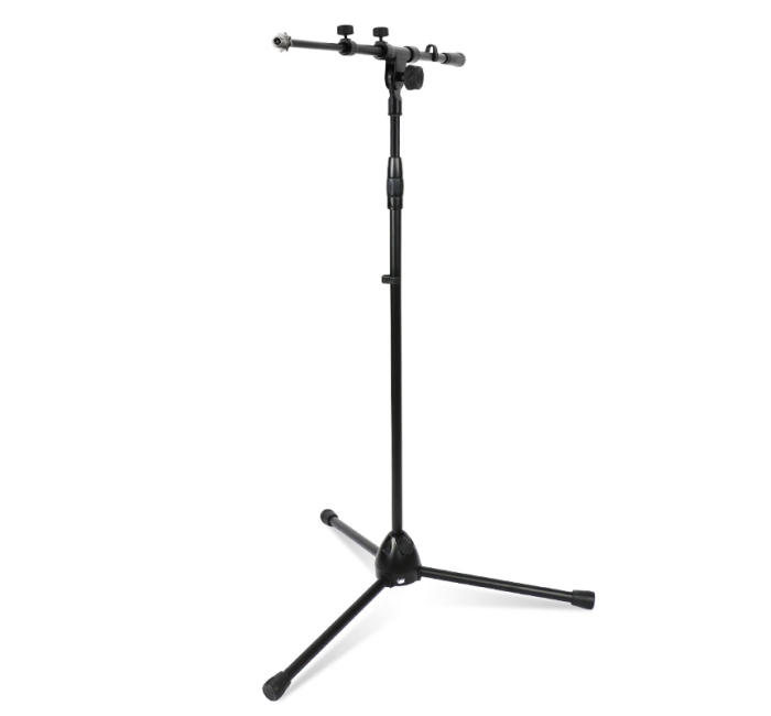 【豪华款】锌合金三脚底座麦克风支架-可伸缩横杆